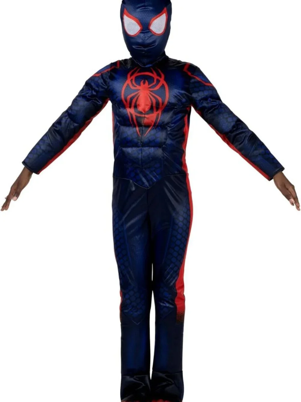 Youth Spider-Man Halloween Costume - Premium Padded Jumpsuit & Fabric Mask